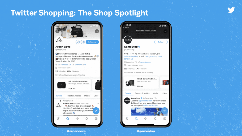 shop module twitter