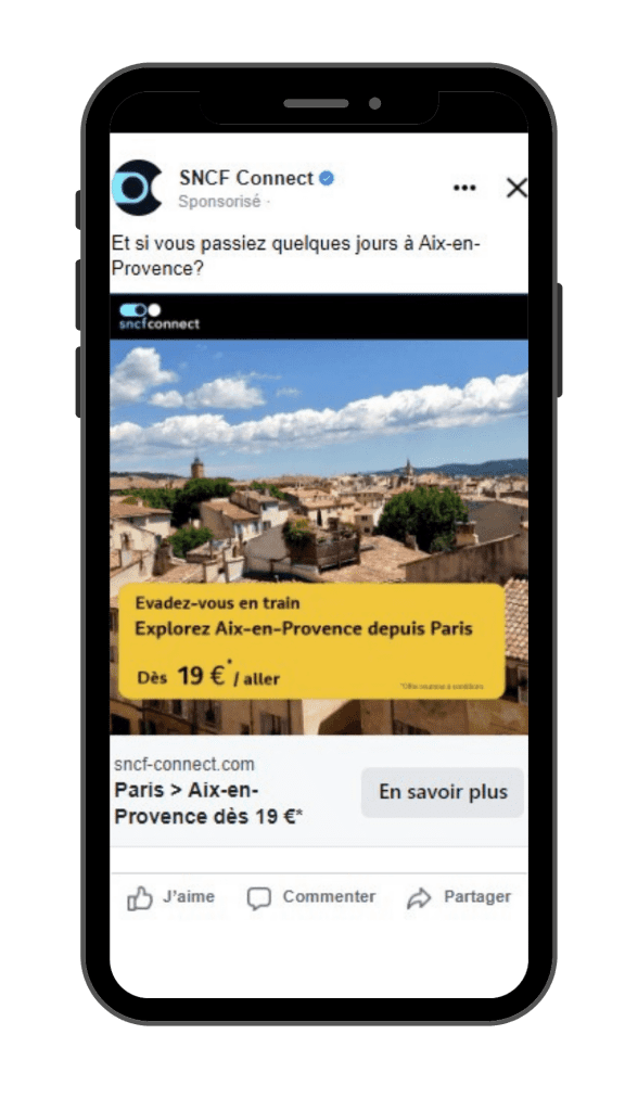 sncf - publicité facebook