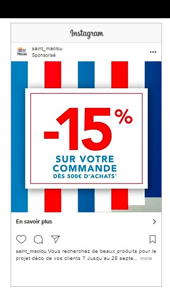 exemple de publicité Instagram