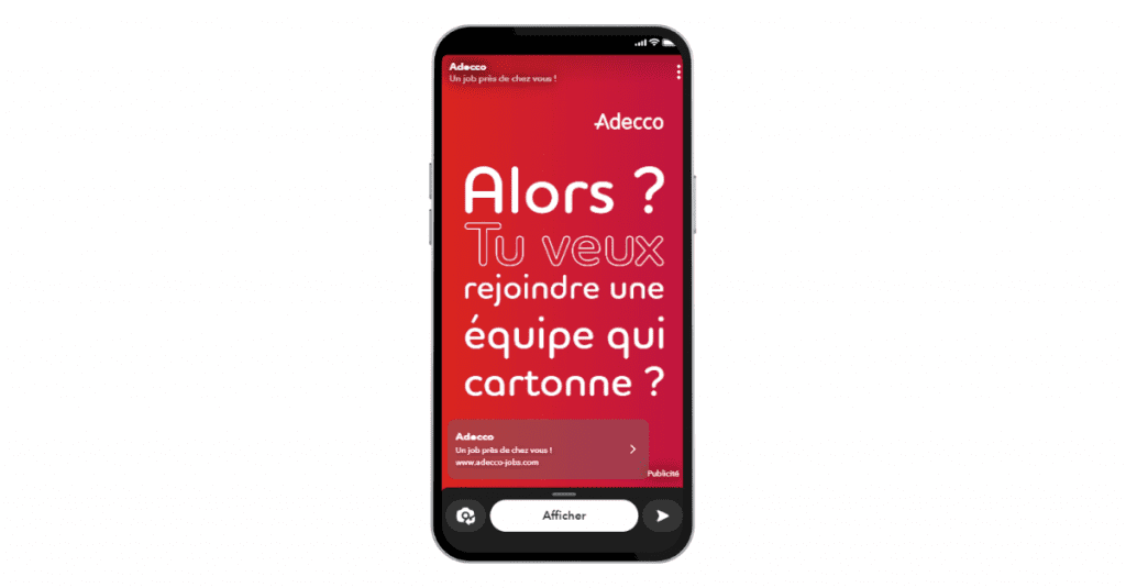 Snapchat publicité adecco